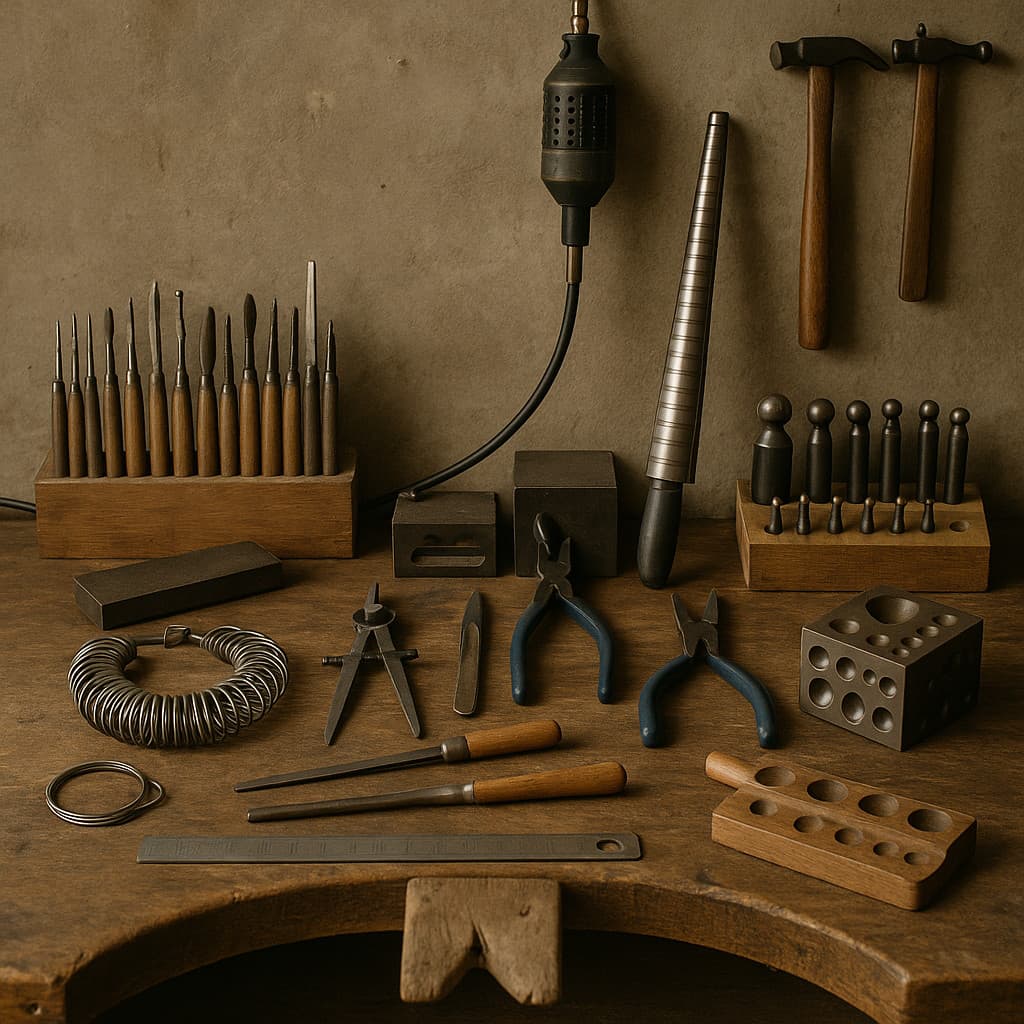 Jewelry workshop with professional tools