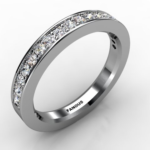 18k White Gold Wedding Band 0.414ct - 0300717-18kw