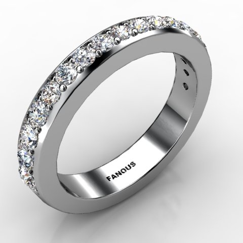 18k White Gold Wedding Band 0.681ct - 0300739-18kw