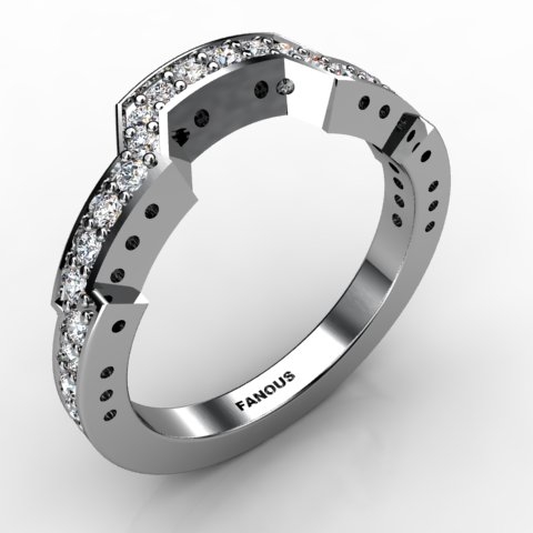 18k White Gold Wedding Band 0.68ct - 0300747-18kw