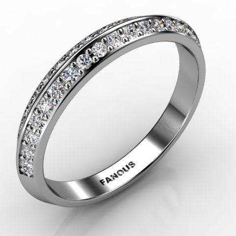 18k White Gold Wedding Band 0.28ct - 0300843-18kw