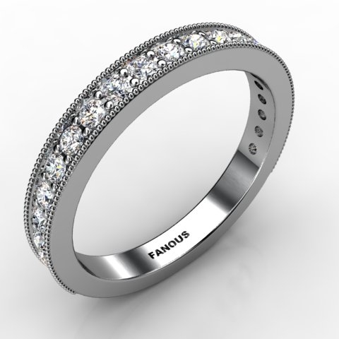 18k White Gold Wedding Band 0.483ct - 0300862-18kw