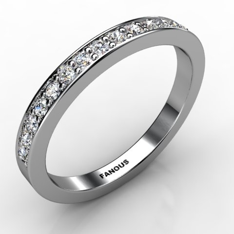 18k White Gold Wedding Band 0.306ct - 0300901-18kw
