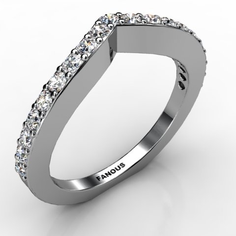 18k White Gold Wedding Band 0.437ct - 0300933-18kw