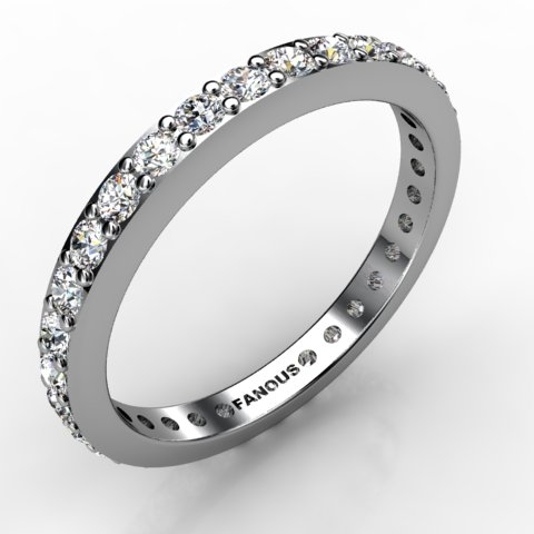 18k White Gold Wedding Band 0.928ct - 0300955-18kw