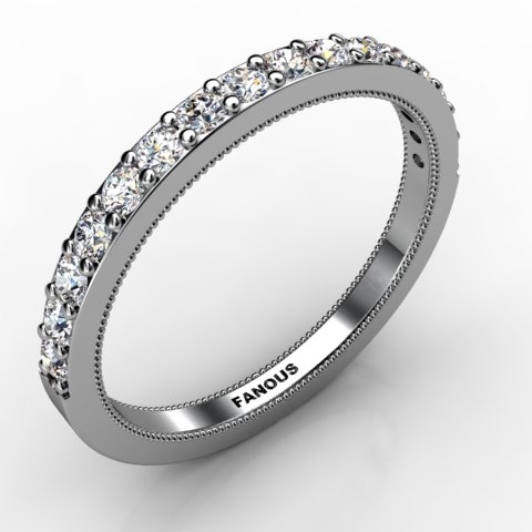 18k White Gold Wedding Band 0.464ct - 0300989-18kw