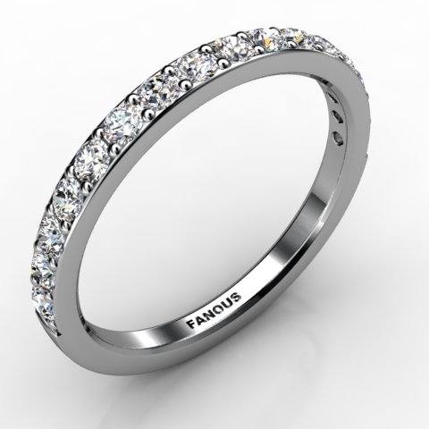 18k White Gold Wedding Band 0.512ct - 0301064-18kw