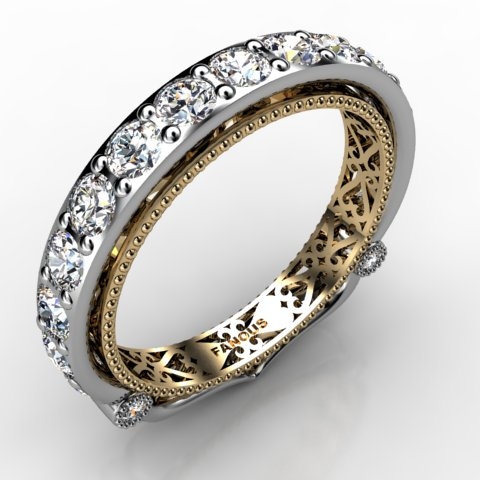 18k White Gold Wedding Band 1.279ct - 0301081-18kw