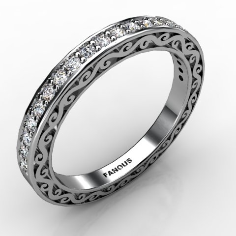 18k White Gold Diamond Band 0.294ct - 3100892-18kw